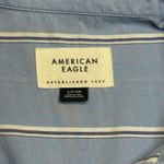 American Eagle Shirt Striped Button Down M Women's Sz S Blue White Long Sleeve # Photo 5