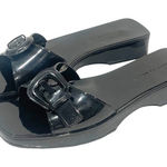 Veronica Beard  Size 10 Black Davina Buckle Jelly Platform Slide Sandals Photo 0