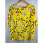Lauren Ralph Lauren 2X Womens Yellow Floral Half Sleeve Crew Neck T Photo 3