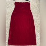 Red velvet tube top dress Size M Photo 2
