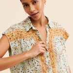 Free People NWOT  | Telly Floral Romper | Green Multi | Small Photo 3