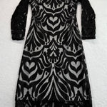 Lace Maxi Dress Long Sleeve Elegant Evening Party Cocktail Dress XS Black Photo 0