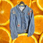 CJ Banks Denim Jacket Embroidered Floral Studded Jean Jacket 3X Blue Size undefined Photo 2