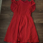 Anthropologie Maeve by  Red Flutter Sleeve Dress Classy Preppy Minimal Work Photo 0