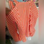 Teija Orange Gingham Women's Top Size 10 Photo 5