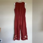Johnny Was Elia Tie Linen Jumpsuit womens small rust red Photo 7