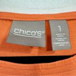 Chico's Chico’s Melon Orange Short Sleeve Tee with Laced Grommets on One Shoulder Sz 1/M Photo 5