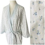 VINTAGE 90s ARIA Ditsy Floral Belted Robe White Size L Photo 1