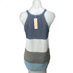 NEW C+D+M Multicolor Colorblock Halter Round Neck Sleeveless Knitted Tank Top S Photo 1
