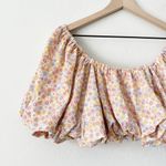 ZARA NEW  Floral Saten Ballon Top Size Small Photo 2