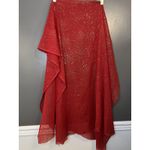 Fireworks Scarf Wrap Womens One Size Red Metallic Sheer Evening Shawl Holiday Photo 3