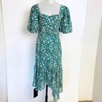 ASTR Floral Green Midi Dress Asymmetrical Ballon sleeve size XL Revolve NEW Photo 3