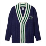 PINK - Victoria's Secret  NWT Navy and Cream Green Cardigan Size L Photo 2