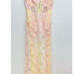 For Love & Lemons Lace Blossom Maxi Dress Sheer Pastel Floral Ethereal Festival Pink Size XXS Photo 7