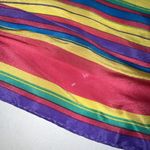 Neck Scarf Womens Rainbow Striped Pink Purple Yellow Satiny 50"X9" Oblong Photo 4