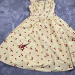 Stop Staring Dress Large Yellow Gingham Cherries Retro 50s Rockabilly Pinup Photo 5