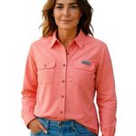 Columbia  Shirt Womens Size XL Peach Long Sleeve Button Up PFG Fishing Photo 0