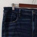 American Eagle  18 Long 36x30 Distressed High Rise Dark Wash Raw Hem Jeans Photo 8