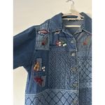 Vintage Keren Hart Quilted Patchwork Denim Jacket Size XL Cotton Fall Cottage Blue Photo 6