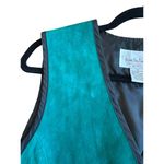 Diane Von Furstenberg Vintage Vest Green Leather Suede Medium ST PATRICKS DAY Photo 3