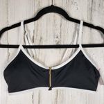 Victoria's Secret NWT  Nero Black White Iconic Scoop Bikini Top Women's Size XL Photo 0
