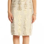 Tory Burch Maggie gold foil jacquard classic dress midi. Size 2 Photo 0