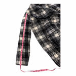 P.J. Salvage  Black White Plaid Fleece Jacket Cozy Button Front Medium Photo 5
