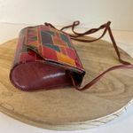 Vintage Patchwork Genuine Leather India Made Square Small Crossbody Bag Tan Photo 5