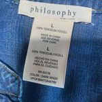 Philosophy  blue medium wash denim look dress with pockets,‎ tencel size large Photo 5