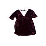 Free People  Red Velvet Ivy Mini Baby Doll Vneck Dress XS Photo 5