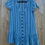 Skylar + Madison WOMEN'S TANK DRESS STRIPE SIZE MEDIUM‎ BLUE WHITE BUTTON SPRING Photo 0