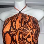 Boohoo NWT Snake Print Halterneck Midi Dress US 12 Photo 4