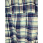 Hollister  Blue Teal Plaid Long-sleeved Button-Down Shirt Medium Photo 5