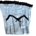 Anthropologie Slip Dress V Neck Lace Trim Babydoll Size 2 Pastel Blue Coquette Photo 3