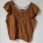 love on a hanger Lace Floral Embroidered Sheer Blouse Brown Size Small Photo 1