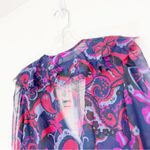 Free People  Nina Paisley Printed Blouse in Midnight Combo Size Small NWT Photo 5