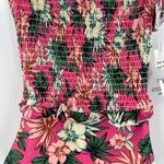 Lost + Wander Swimsuit Size Extra Small One Piece Smocked Pink Tropical NWT Photo 9