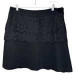 CAbi Skirt Womens 12 Black Soriee Skirt Lace Overlay A-Line Feminine Romantic Photo 0