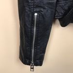 American Eagle Women’s Black Faux Leather Asymmetrical Zipper Motorcycle Jacket Photo 6