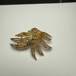 Vintage Lisner Textured Gold Tone Brooch Pin Signed Photo 13