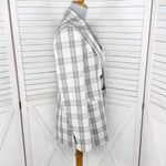ZARA  Plaid Double Breasted Plaid Blazer‎ Jacket Cream Ecru Black Small Photo 3