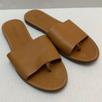 Madewell  The Boardwalk Post Slide Sandal Womens 7.5‎ Leather Caramel Brown Photo 0