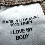 Flax  100% Linen Tank Top Textured Boat Neck Lightweight Breathable Peach Medium Photo 2