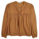 Madewell Carrot Cake Orange Eyelet Double Tie Peasant Top XS Photo 5