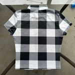 SheIn Buffalo Plaid Mock Neck Short Sleeve Crop Top in Black/White - Size Small Photo 12