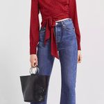 Urban Outfitters Cropped Gingham Wrap Blouse Photo 4