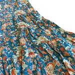 Soft Surroundings Kara Midi Dress Fiery Teal Print T-Shirt Flowy Petite Medium Photo 4