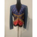 Hairston Roberson ROPA VTG Sz L Denim Embroidered Jacket Western USA LG Aztec Blue Photo 7
