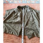 Magaschoni olive green eyelet open front short sleeve cotton cardigan blouse Photo 4