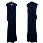Adrianna Papell NWT  Cowl Neck Draped Maxi Dress Women's 16W Navy Gown Sparkly Photo 3